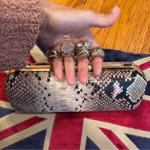 Elegant Snake Print Clutch